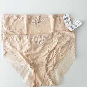 Two (2) pair of Soma Embraceable Hipster Panties in Pale Sand NWT